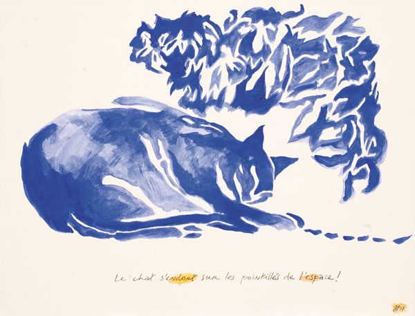 chat pointillé - Acrylique sur papier marouflé sur toile - 50 x 65 - 2016