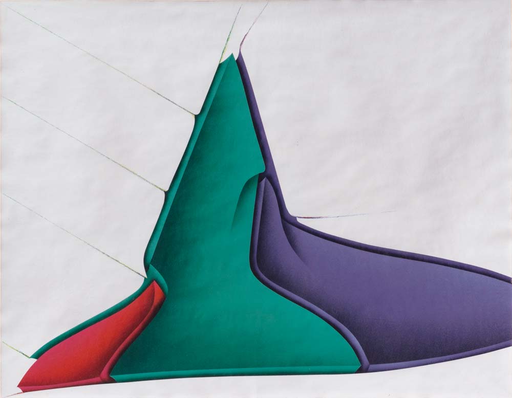 Jacques POLI : SO n°5 - 1979 - acrylique sur papier - 60 x 77