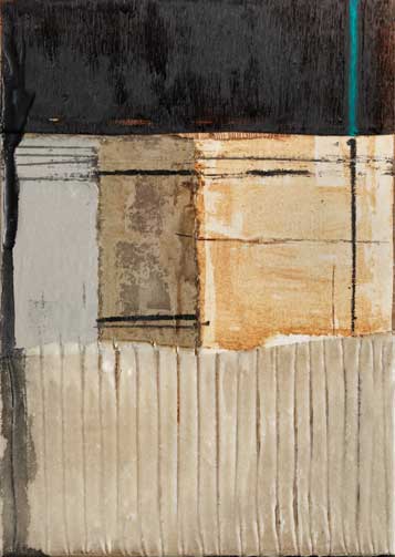 Seve T09-16 Résine et collage papier sur bois, 58 x 33
