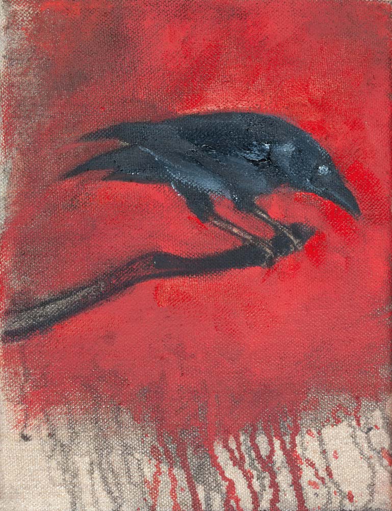 Corbeau, 2018, huile sur toile, 35 x 27 cm